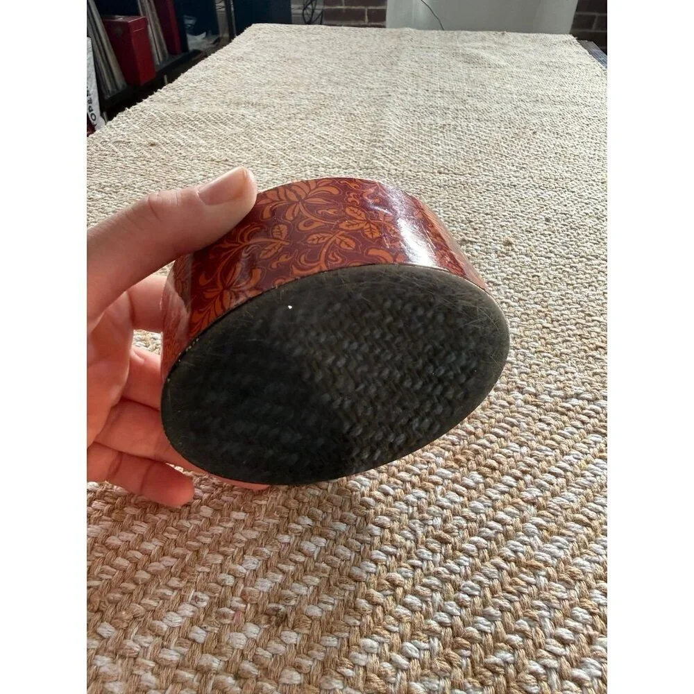 Amber orange & black coaster set